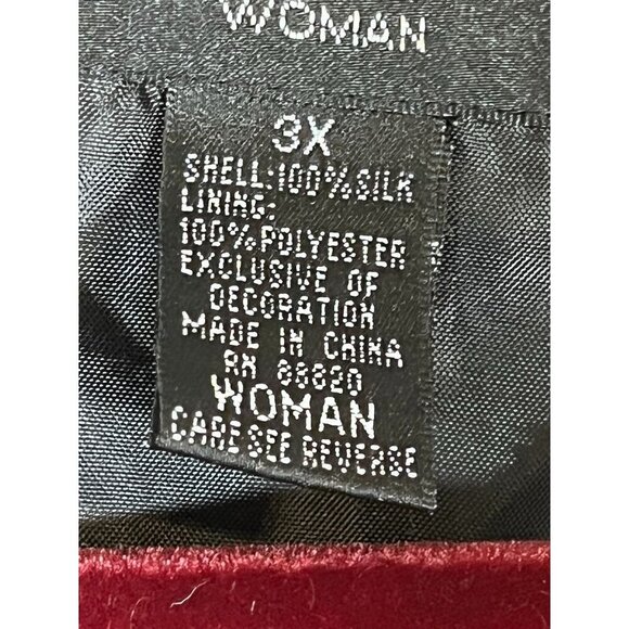 Silkland Silk Floral Jacket 3X Black Beaded Paisley Full Zip Boho Western Artsy - Picture 8 of 16